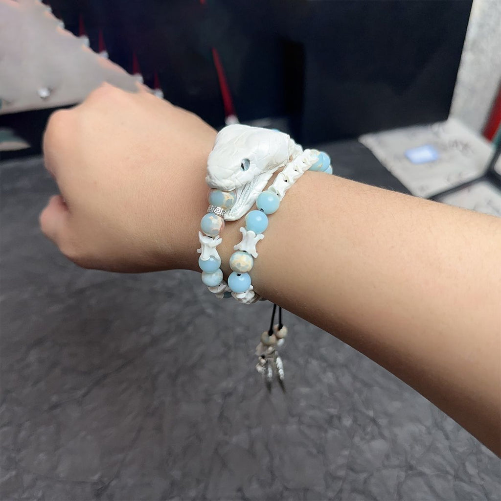 Real Snake Vertebrae Bracelet for Men & Women – Tribal Spiritual Amulet