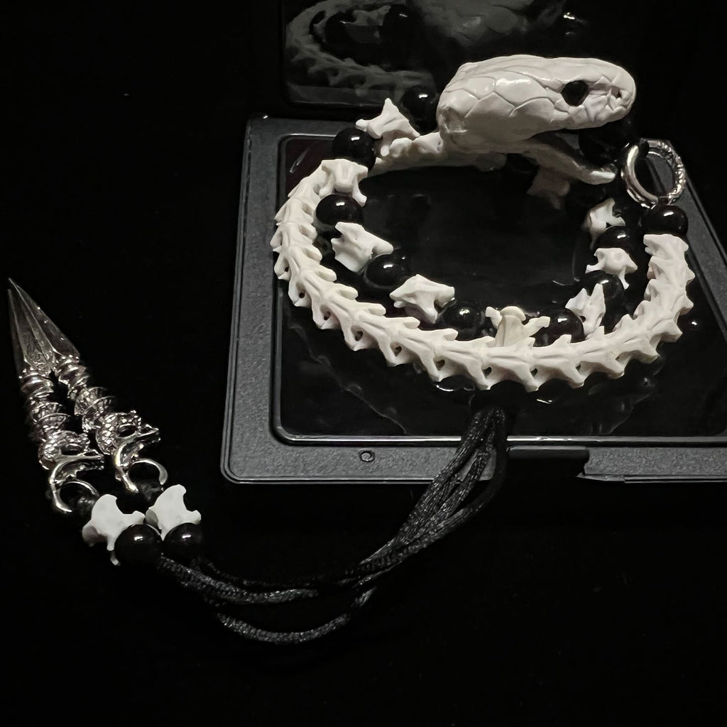 Handmade Real Snake Skeleton Bracelet – Mystical Gothic Gift