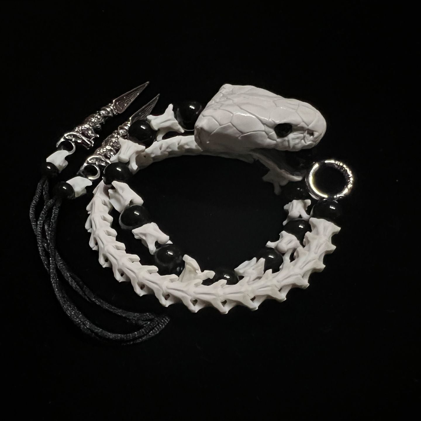 Handmade Real Snake Skeleton Bracelet – Mystical Gothic Gift