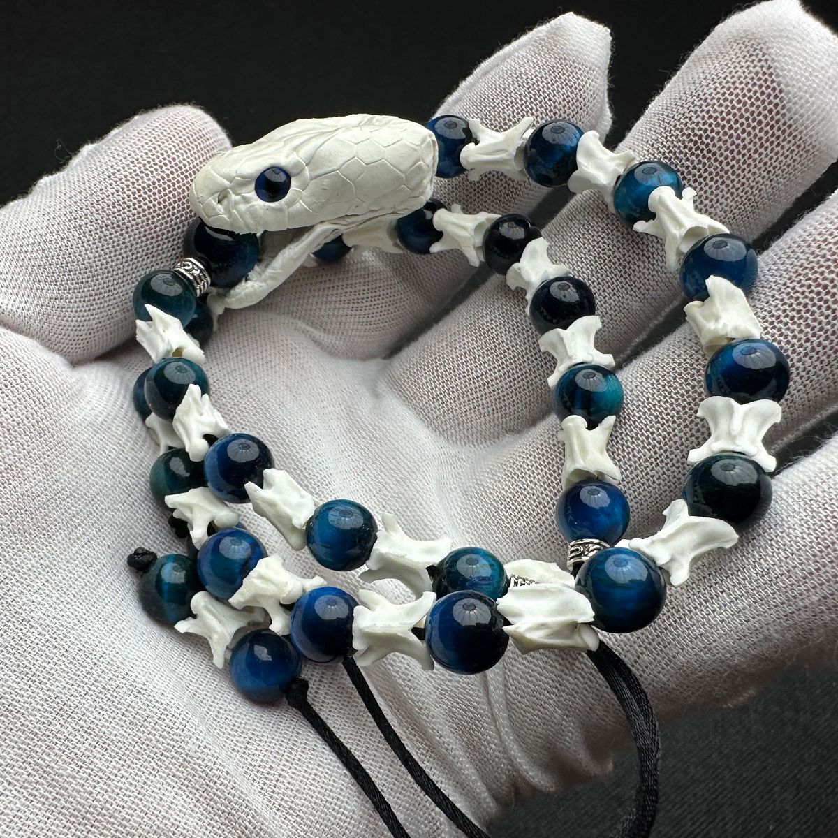 Genuine Snake Skeleton Bracelet – Unique Gothic Animal Bone Jewelry