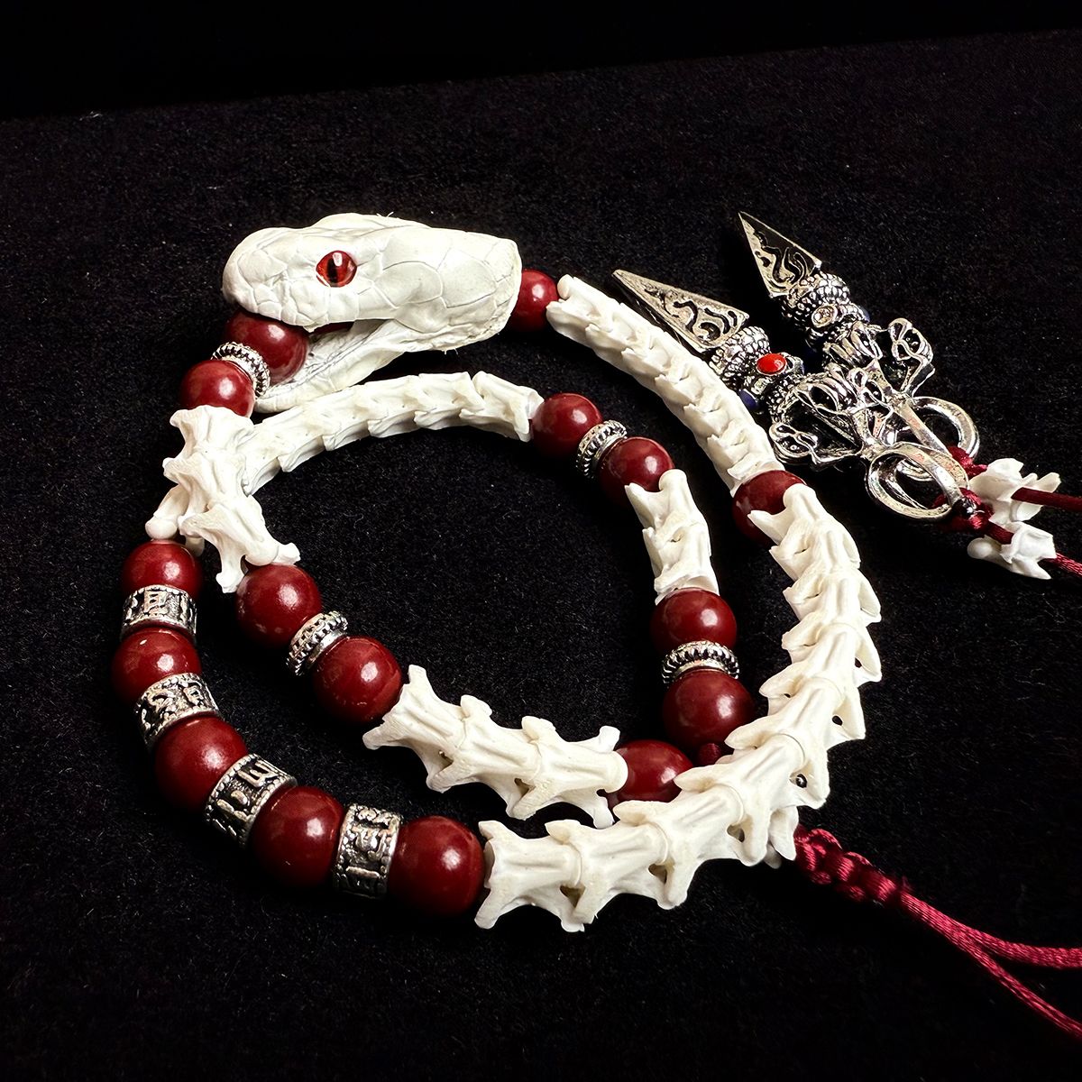 Real Snake Vertebrae Bracelet for Men & Women – Tribal Spiritual Amulet