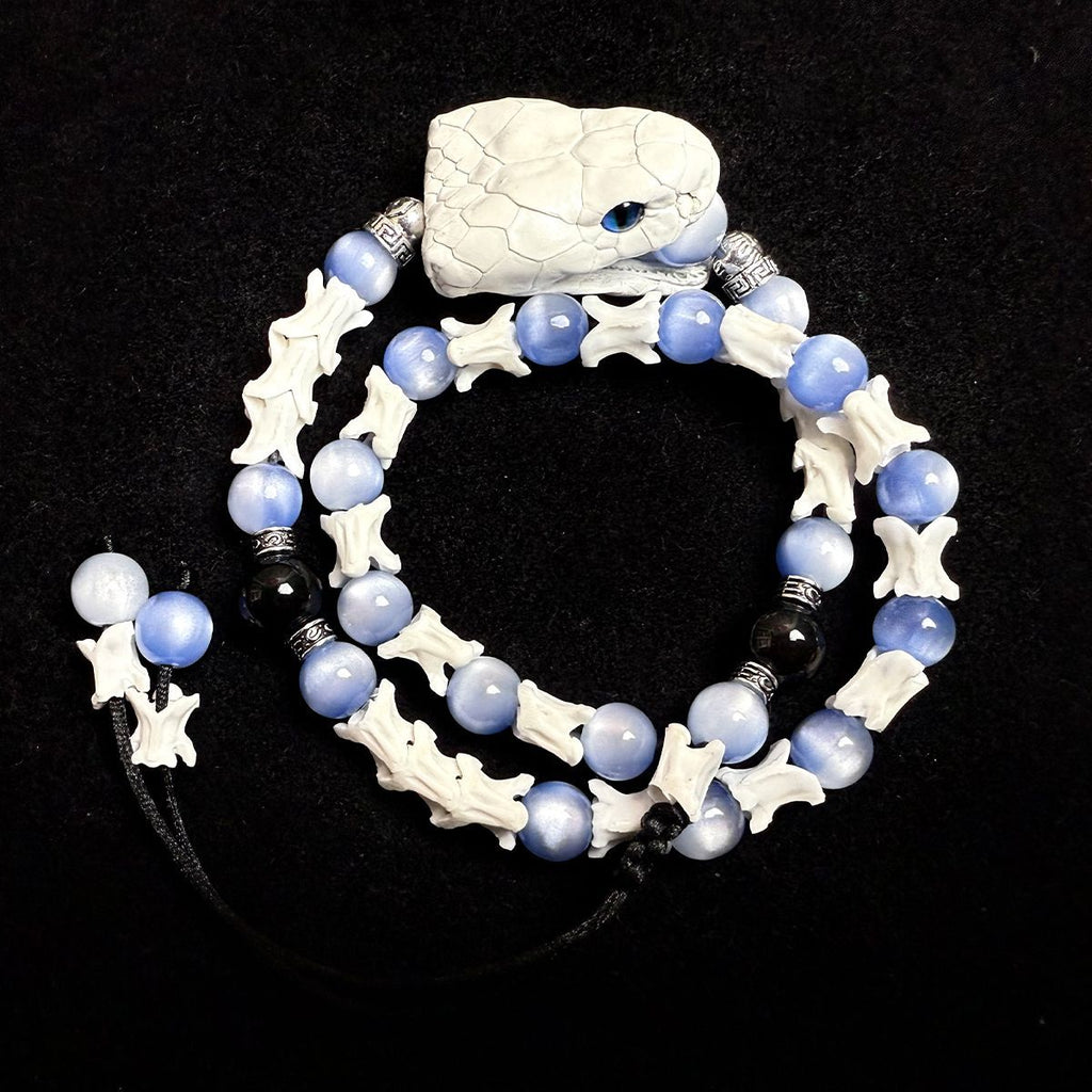 Gothic Real Snake Bone Bracelet – Handmade Serpent Spine Jewelry