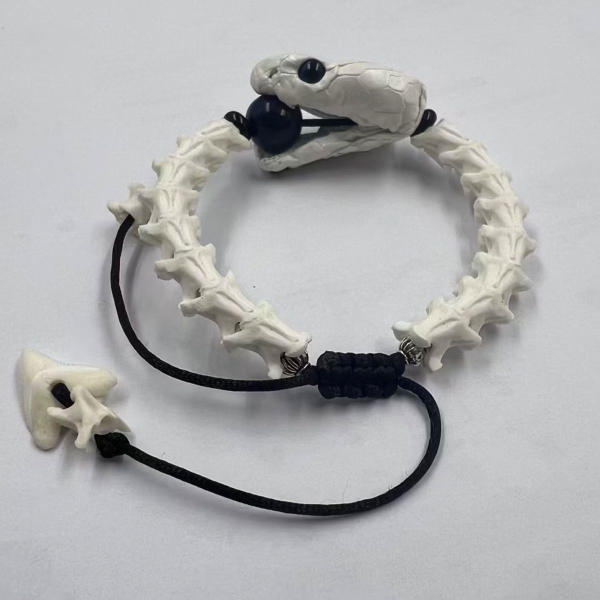 Premium Real Snake Bone Bracelet – Handcrafted Gothic & Tribal Jewelry