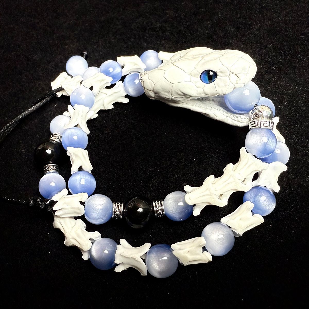 Gothic Real Snake Bone Bracelet – Handmade Serpent Spine Jewelry