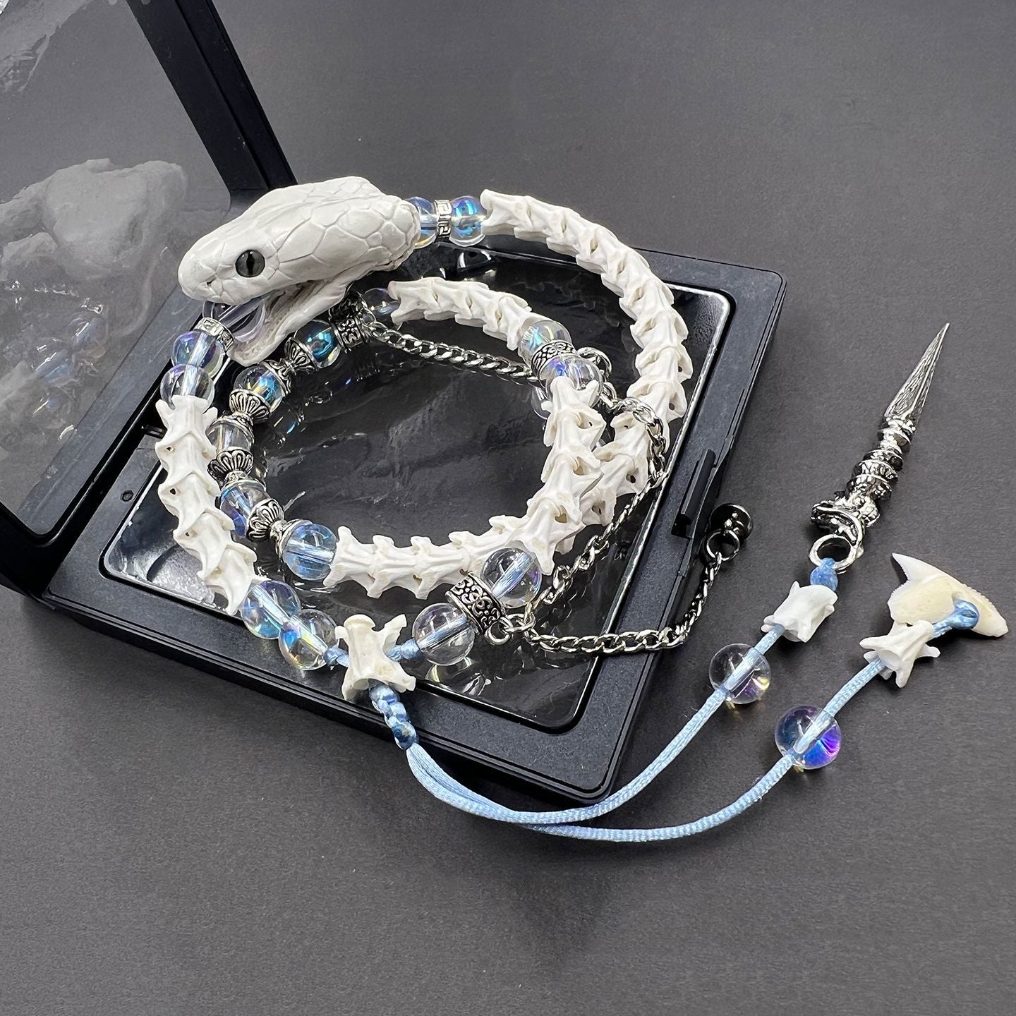 Tribal Snake Bone Bracelet – Authentic Animal Bone Craft Jewelry