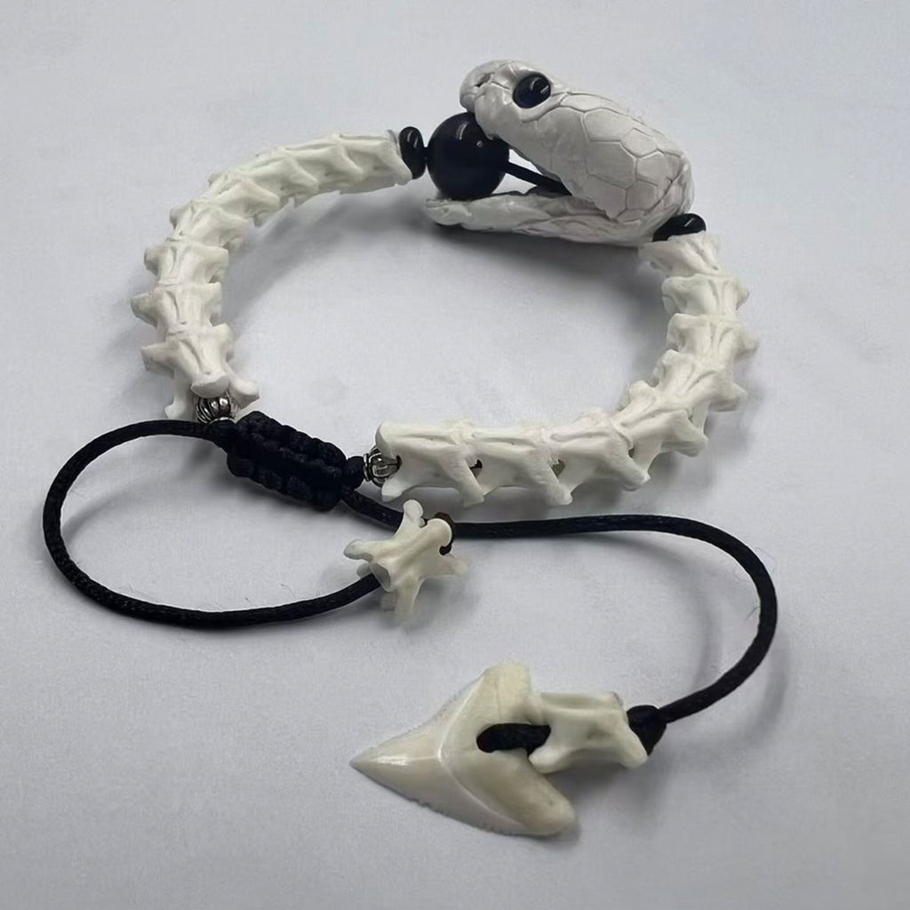 Premium Real Snake Bone Bracelet – Handcrafted Gothic & Tribal Jewelry