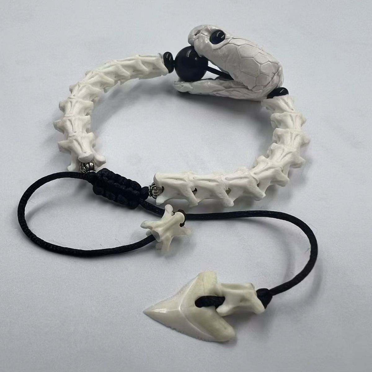 Premium Real Snake Bone Bracelet – Handcrafted Gothic & Tribal Jewelry