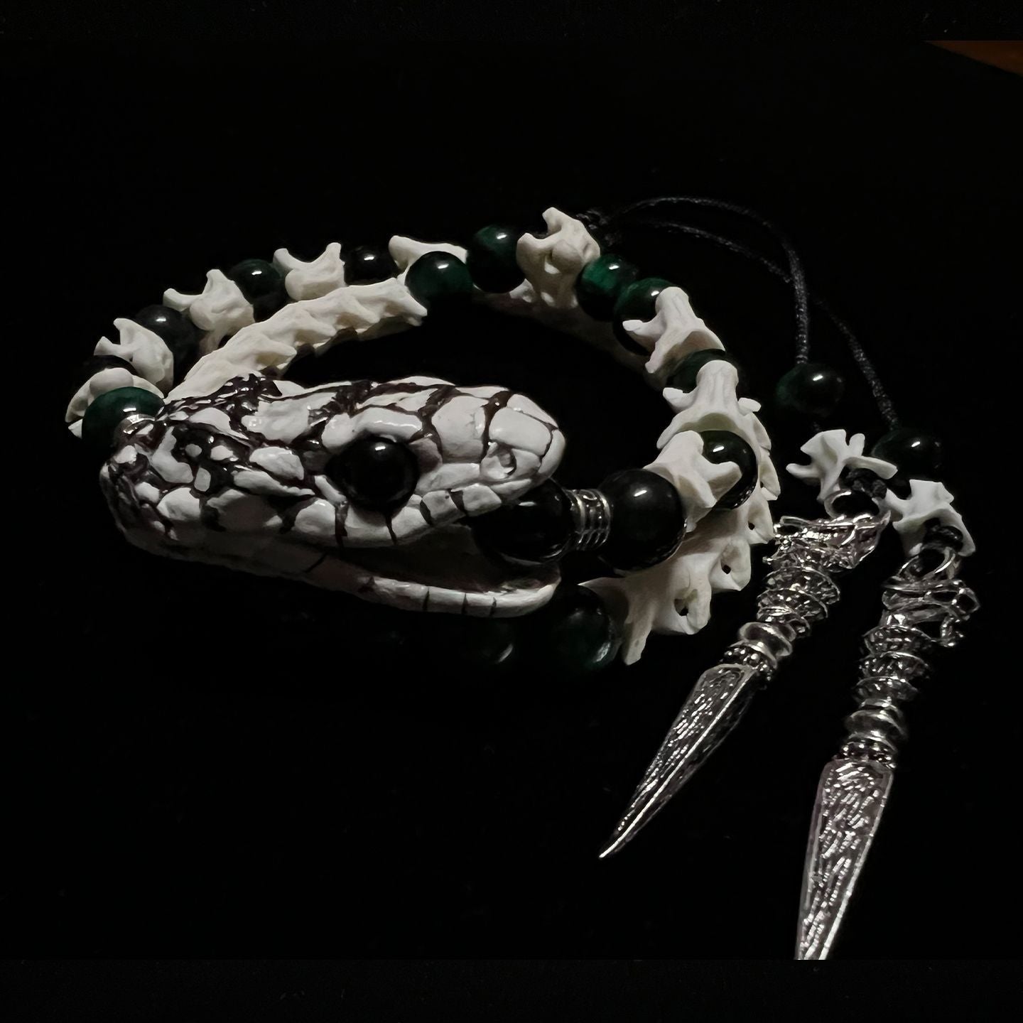 Tribal Snake Bone Bracelet – Authentic Animal Bone Craft Jewelry