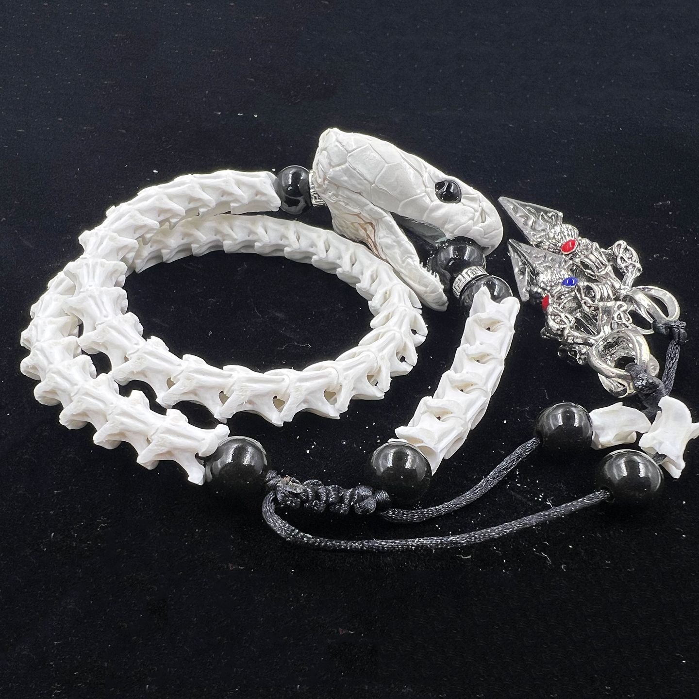 Wild Serpent Bone Bracelet – Real Vertebrae Protection Amulet