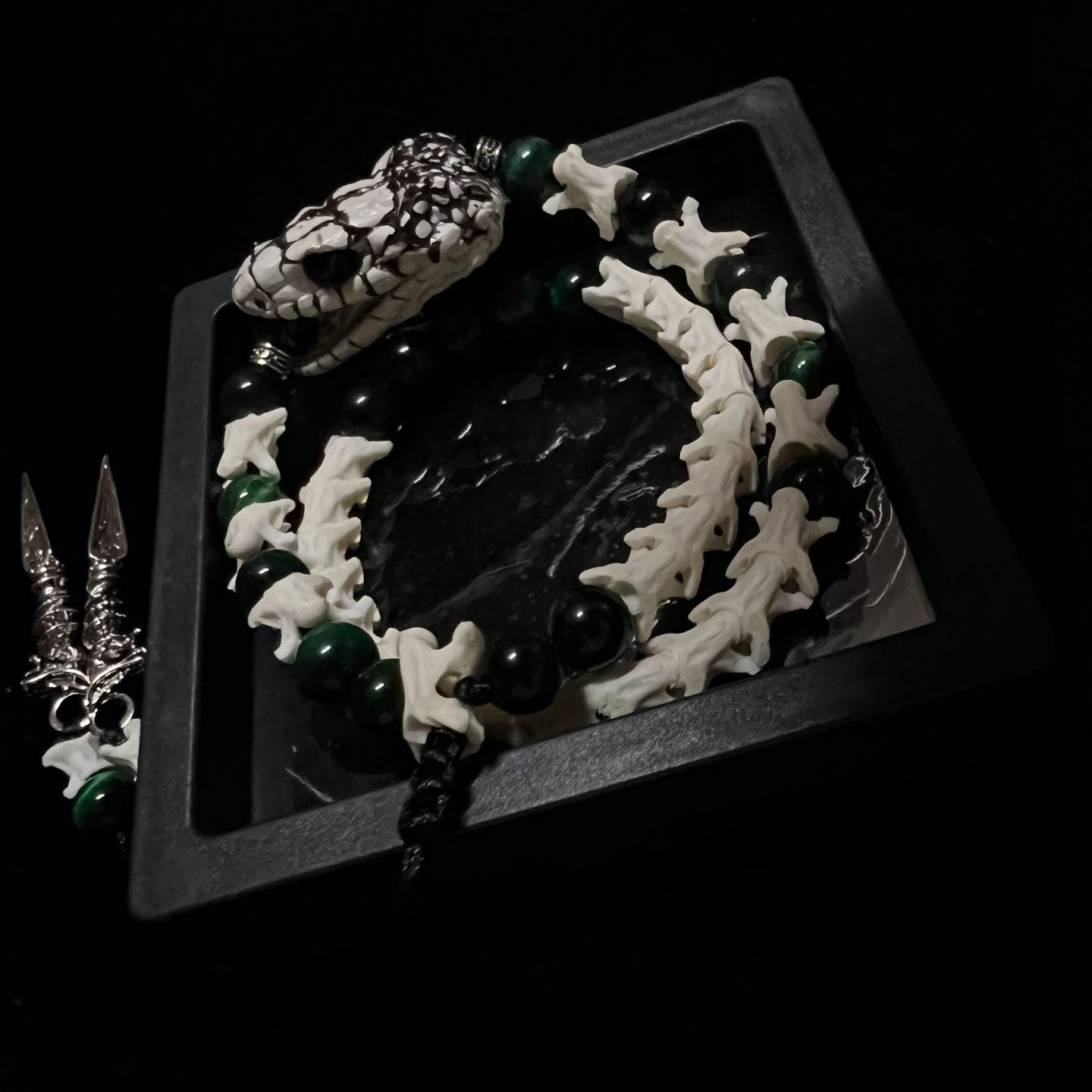 Tribal Snake Bone Bracelet – Authentic Animal Bone Craft Jewelry