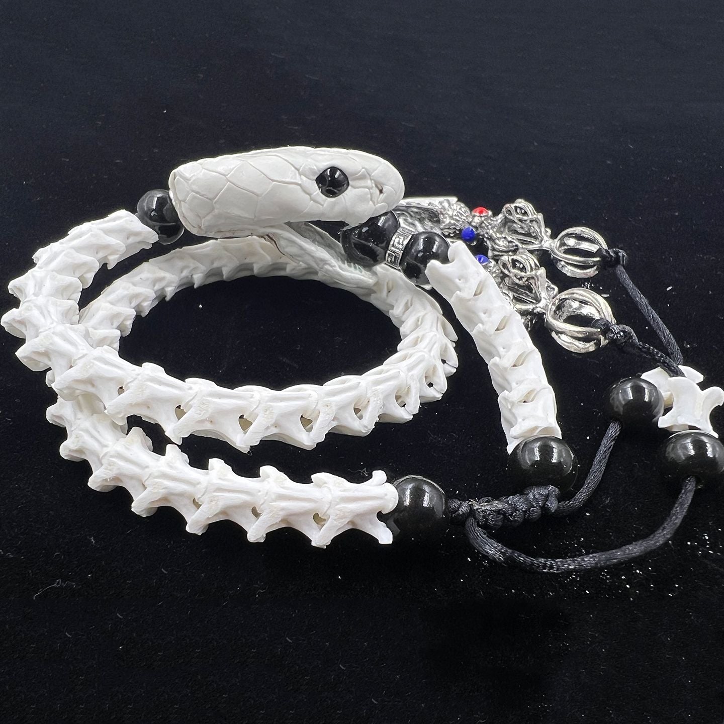 Wild Serpent Bone Bracelet – Real Vertebrae Protection Amulet