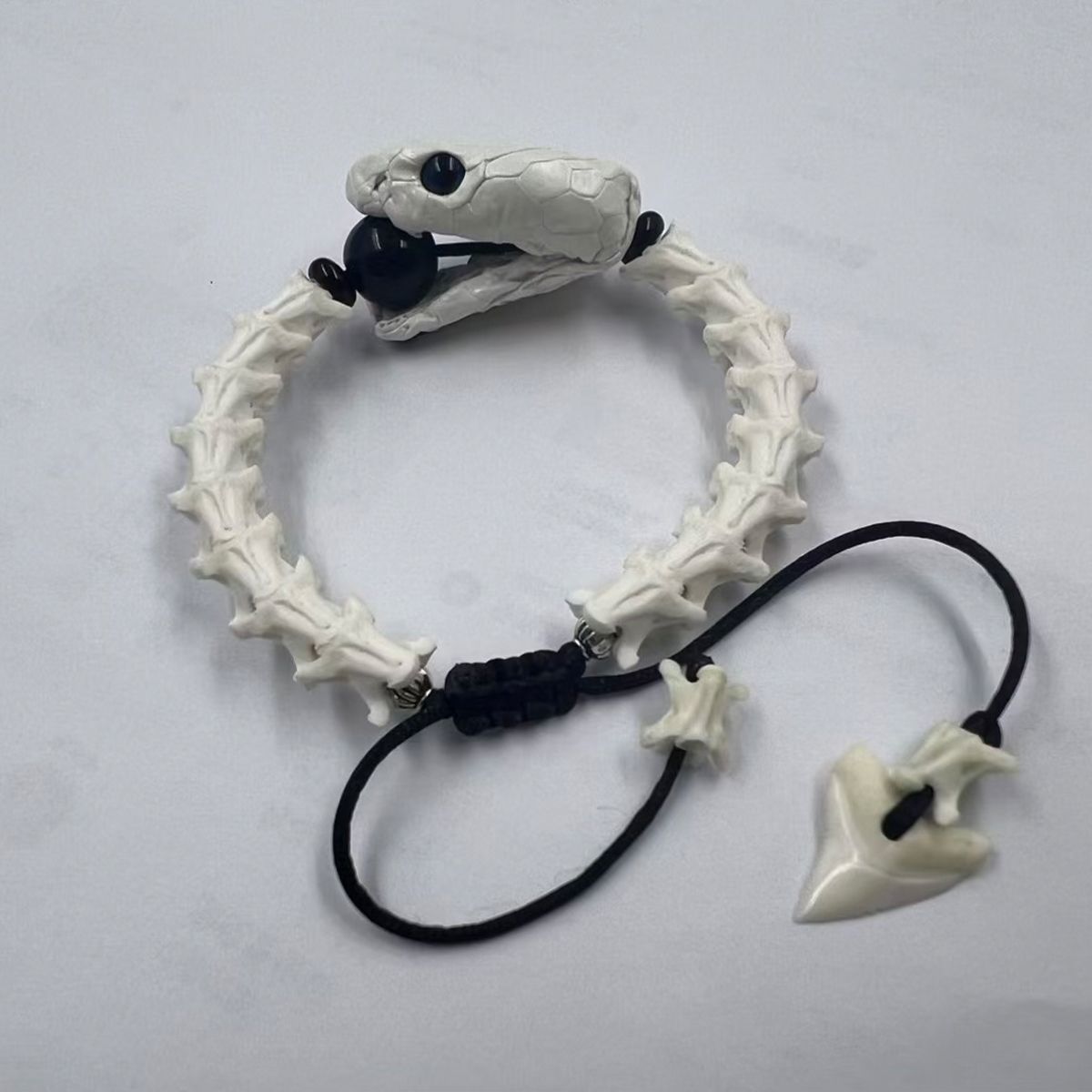 Premium Real Snake Bone Bracelet – Handcrafted Gothic & Tribal Jewelry