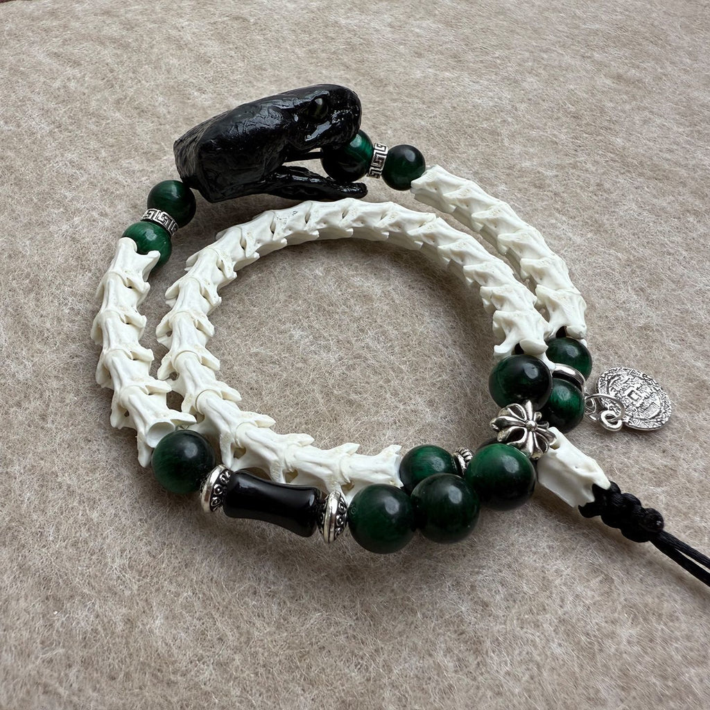 eal Snake Vertebrae Bracelet – Gothic Punk Accessory for Men & Women