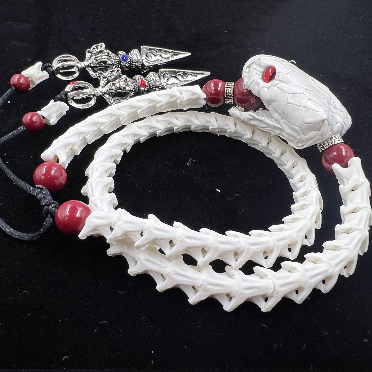Wild Serpent Bone Bracelet – Real Vertebrae Protection Amulet