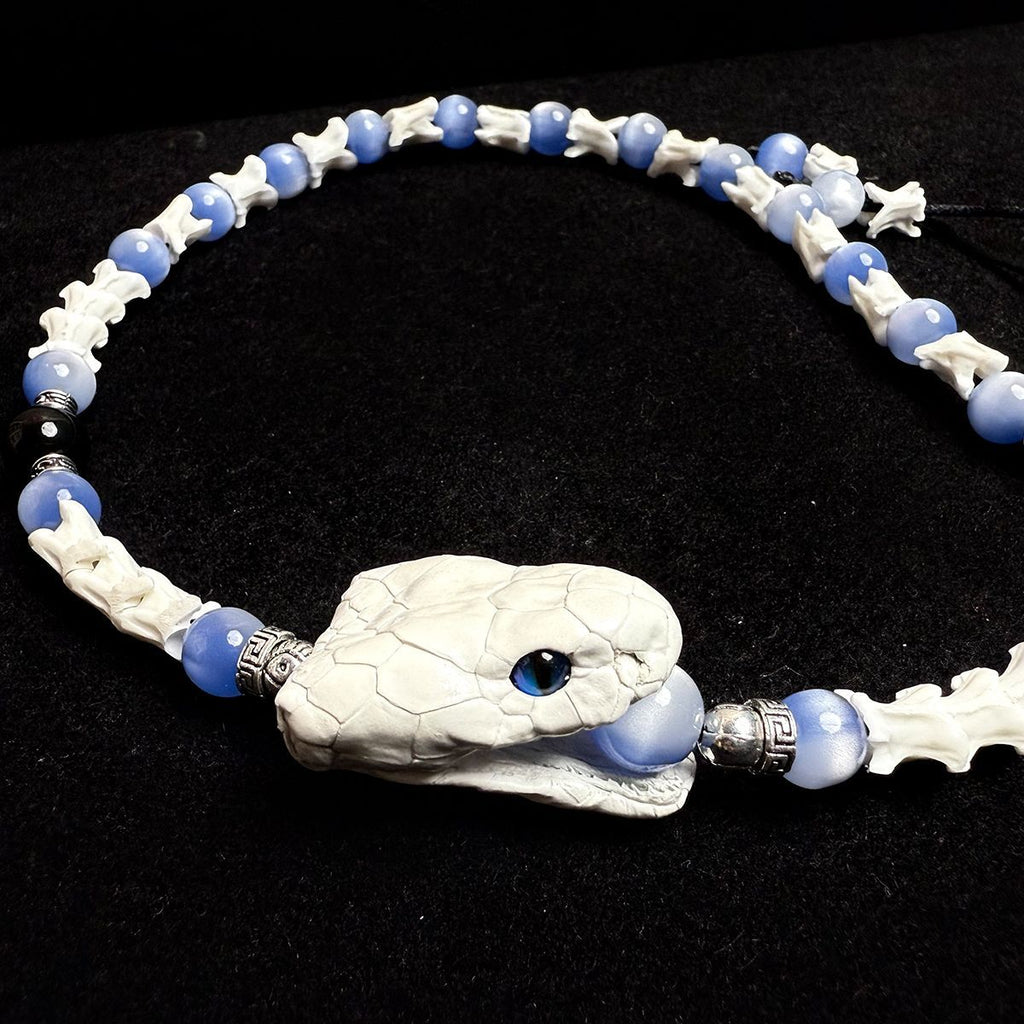 Gothic Real Snake Bone Bracelet – Handmade Serpent Spine Jewelry