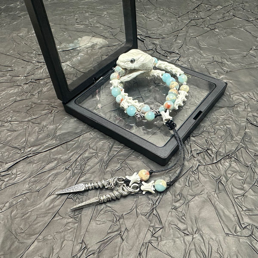 Real Snake Vertebrae Bracelet for Men & Women – Tribal Spiritual Amulet