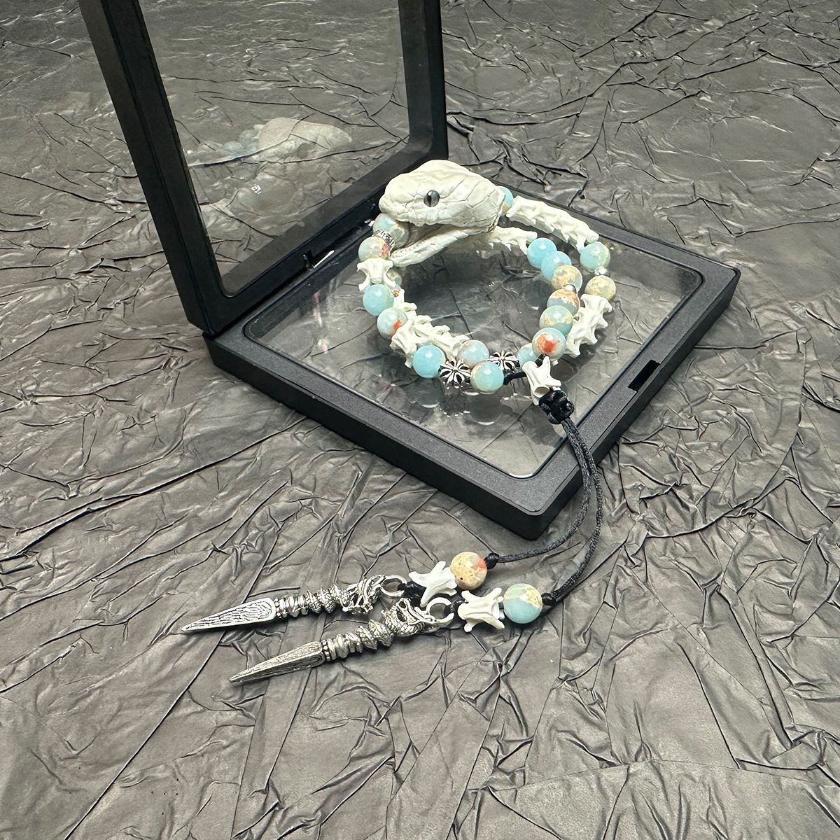 Real Snake Vertebrae Bracelet for Men & Women – Tribal Spiritual Amulet