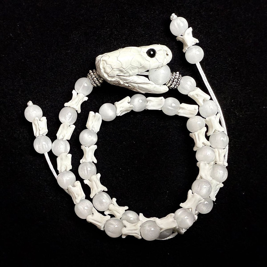 Handcrafted Real Bone Snake Bracelet – Spiritual Protection & Tribal Style