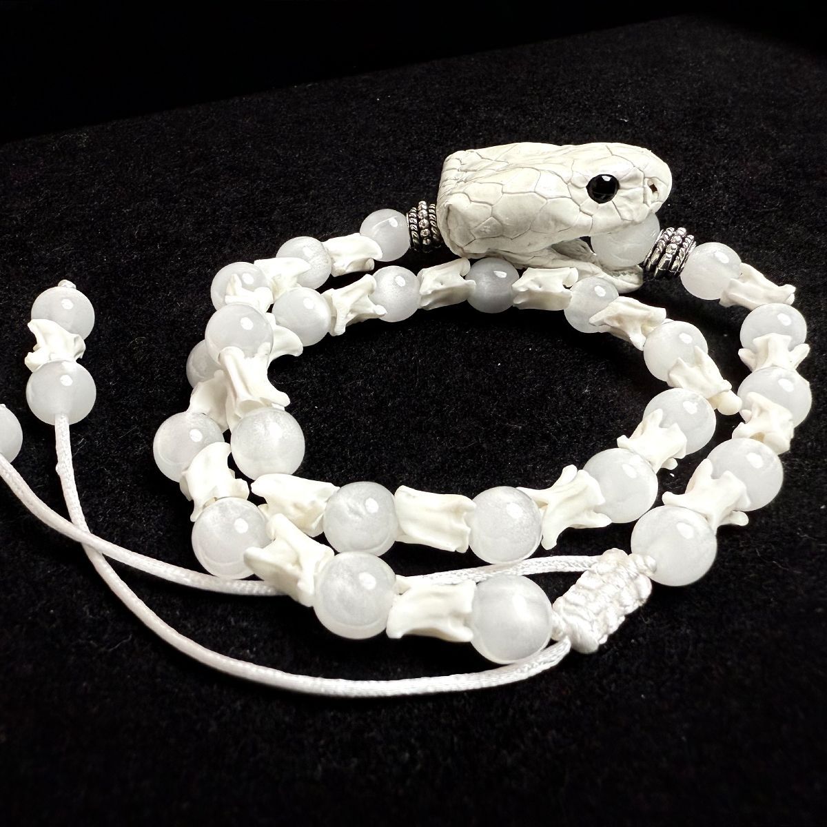Handcrafted Real Bone Snake Bracelet – Spiritual Protection & Tribal Style