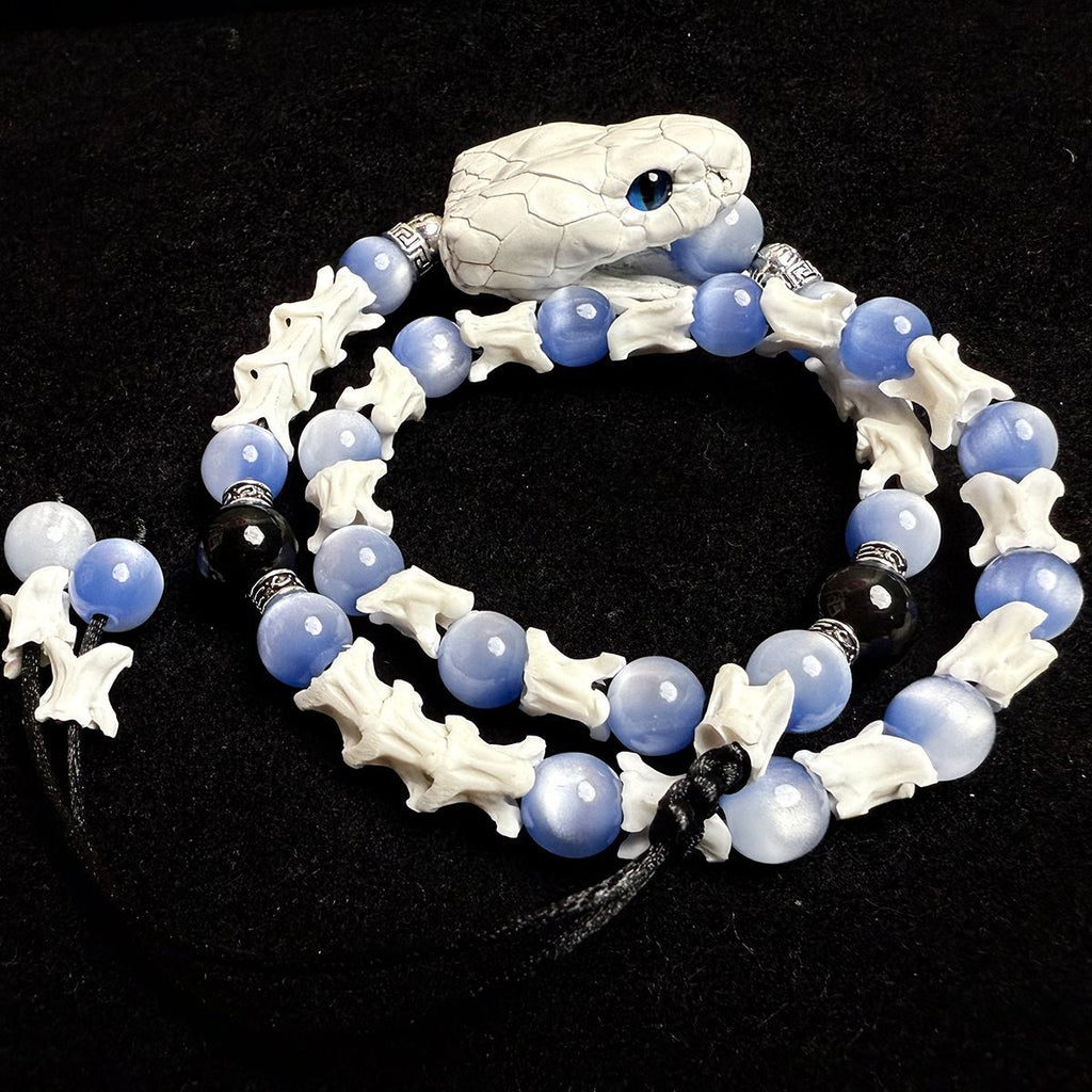 Gothic Real Snake Bone Bracelet – Handmade Serpent Spine Jewelry