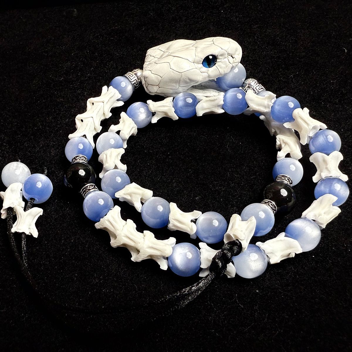 Gothic Real Snake Bone Bracelet – Handmade Serpent Spine Jewelry