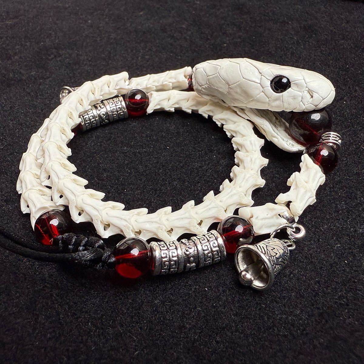 Premium Real Snake Bone Bracelet – Handcrafted Gothic & Tribal Jewelry