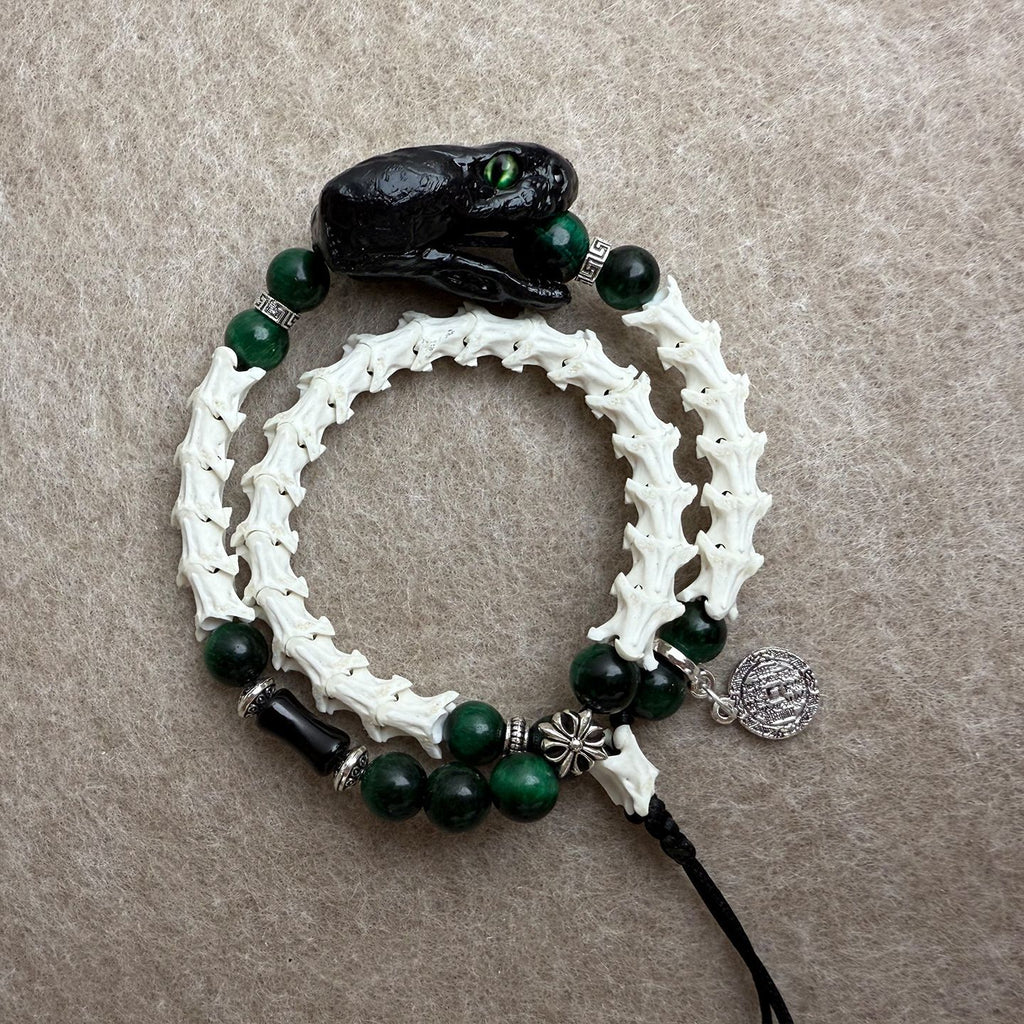 eal Snake Vertebrae Bracelet – Gothic Punk Accessory for Men & Women