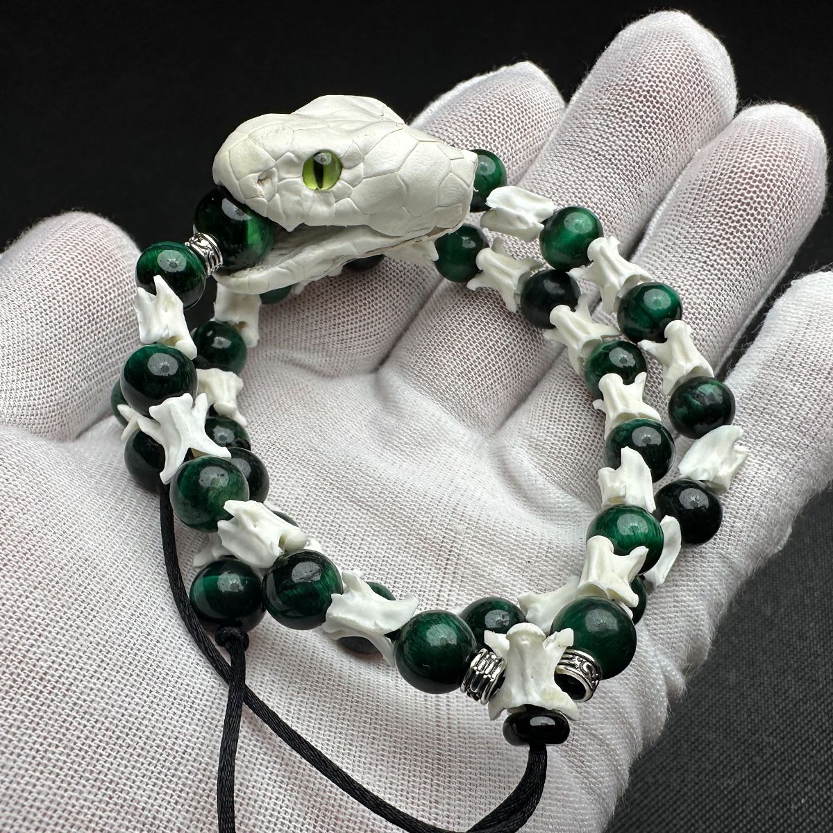 Genuine Snake Skeleton Bracelet – Unique Gothic Animal Bone Jewelry