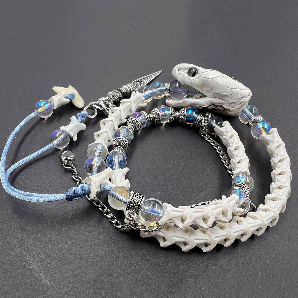 Tribal Snake Bone Bracelet – Authentic Animal Bone Craft Jewelry