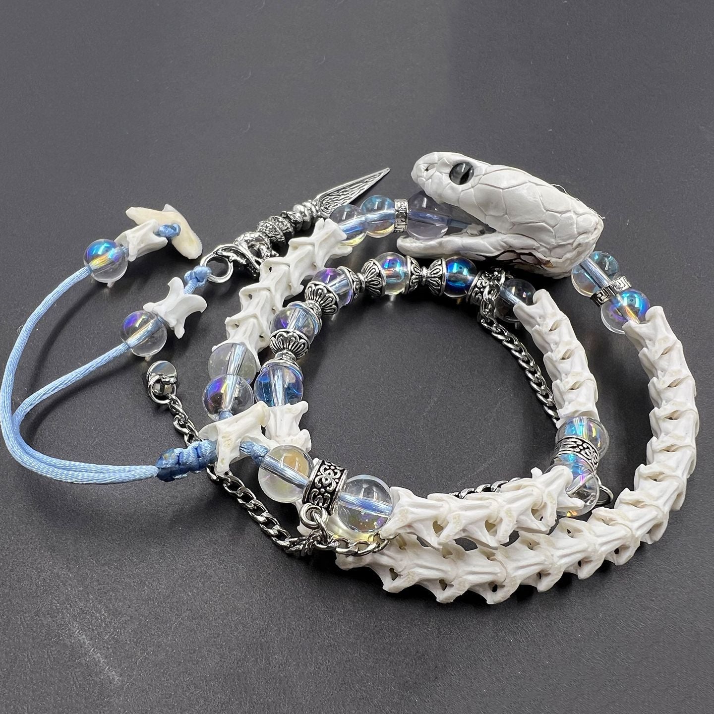 Tribal Snake Bone Bracelet – Authentic Animal Bone Craft Jewelry