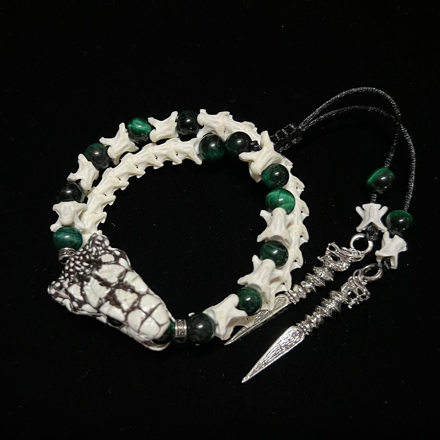 Tribal Snake Bone Bracelet – Authentic Animal Bone Craft Jewelry