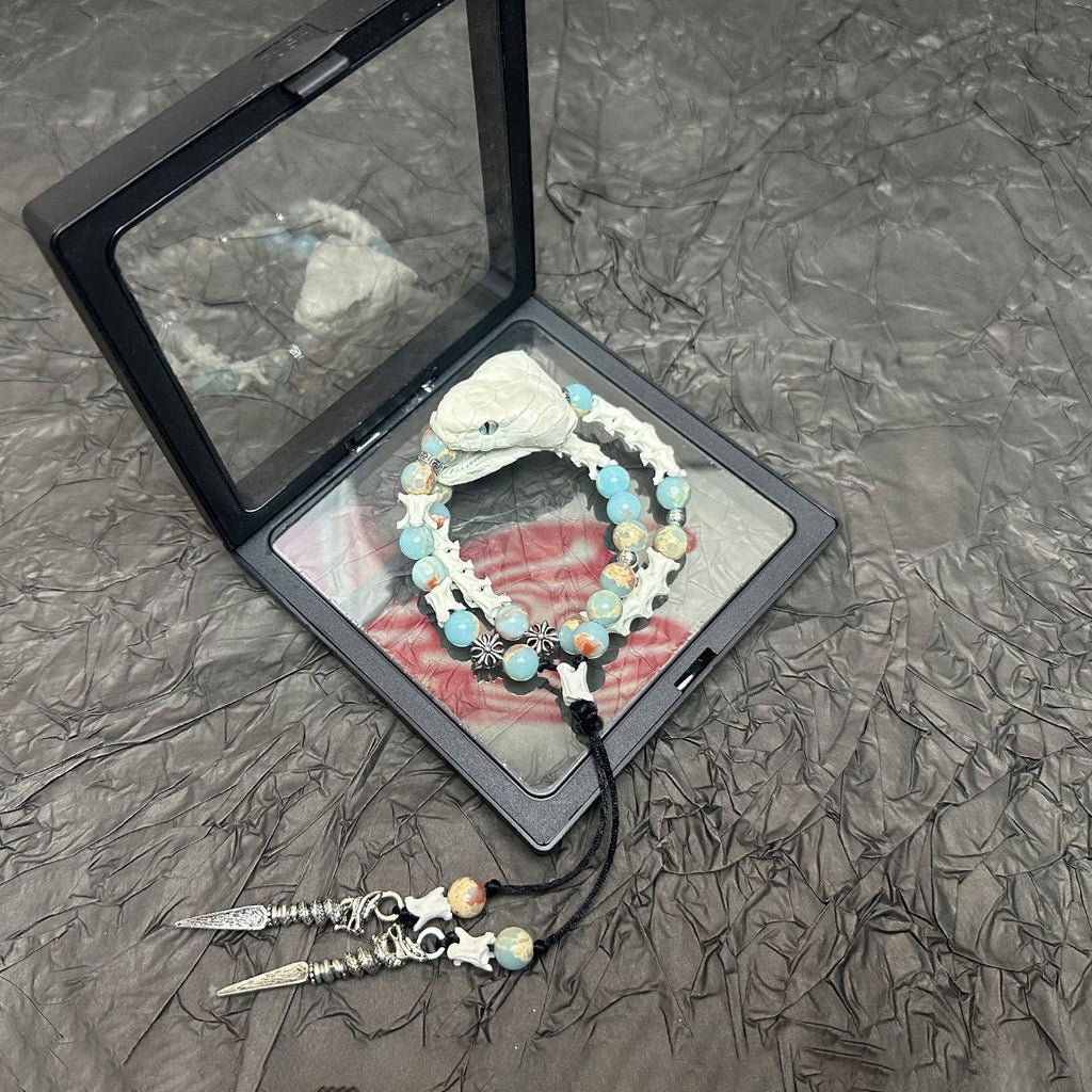 Real Snake Vertebrae Bracelet for Men & Women – Tribal Spiritual Amulet