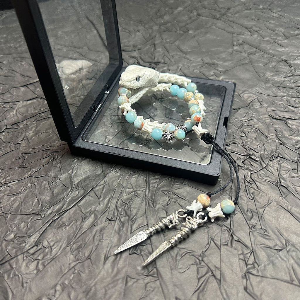 Real Snake Vertebrae Bracelet for Men & Women – Tribal Spiritual Amulet