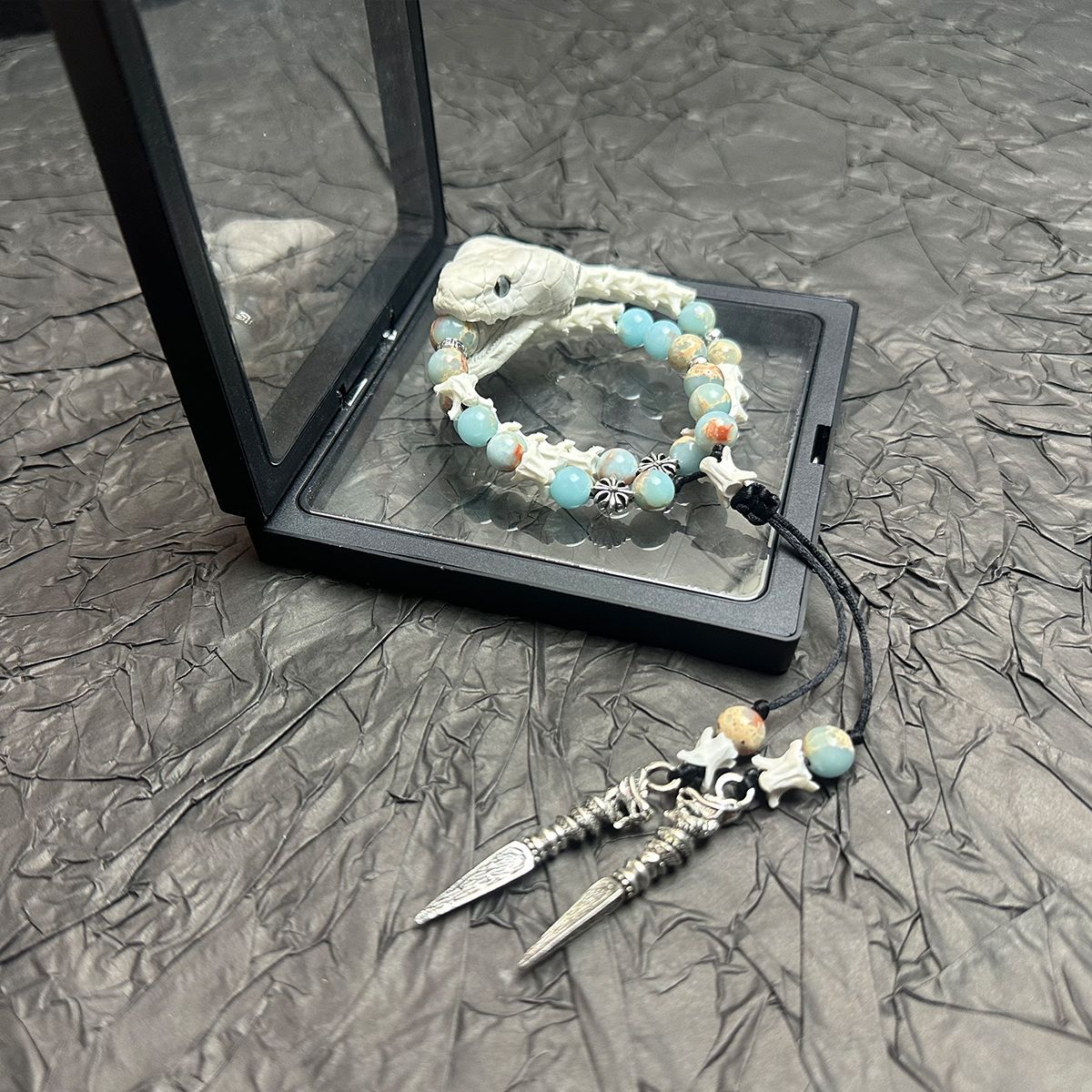 Real Snake Vertebrae Bracelet for Men & Women – Tribal Spiritual Amulet