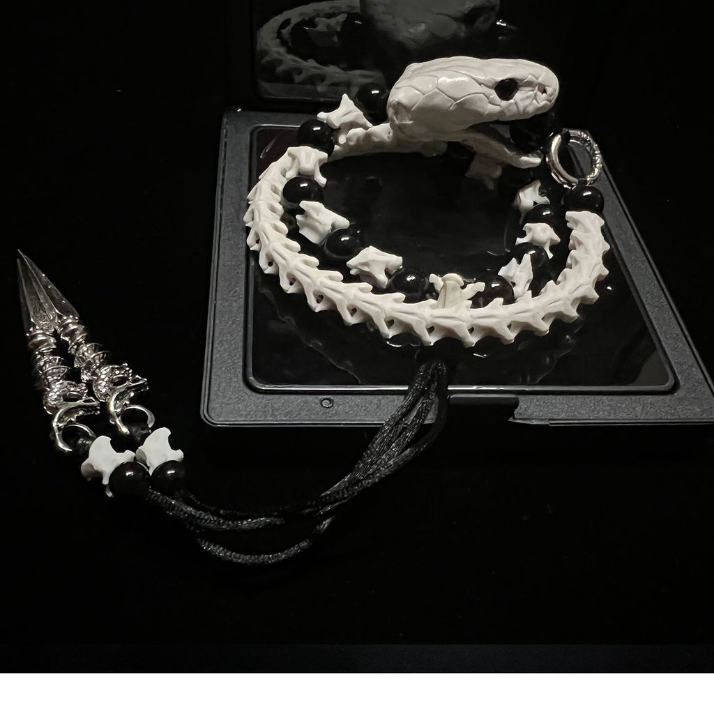 Handmade Real Snake Skeleton Bracelet – Mystical Gothic Gift