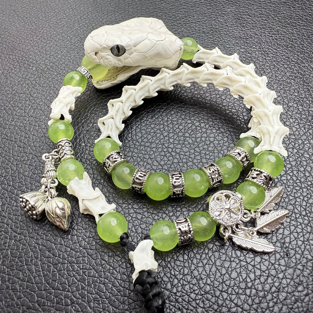 Authentic Snake Bone Wrist Bracelet – Handmade Gothic Statement Piece