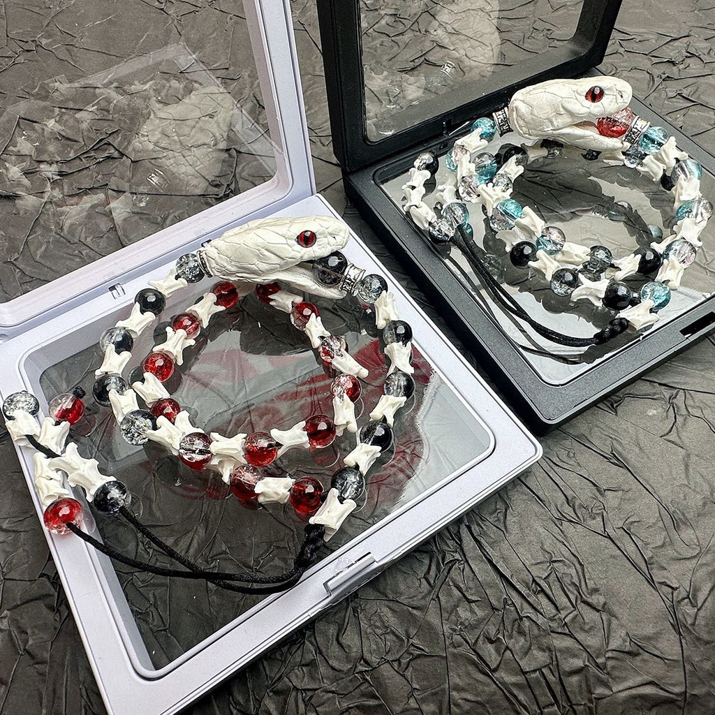 Handcrafted Real Bone Snake Bracelet – Spiritual Protection & Tribal Style