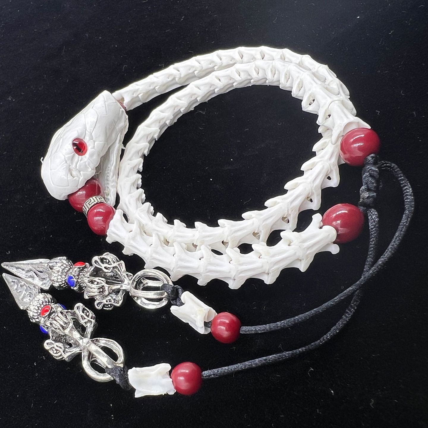 Wild Serpent Bone Bracelet – Real Vertebrae Protection Amulet