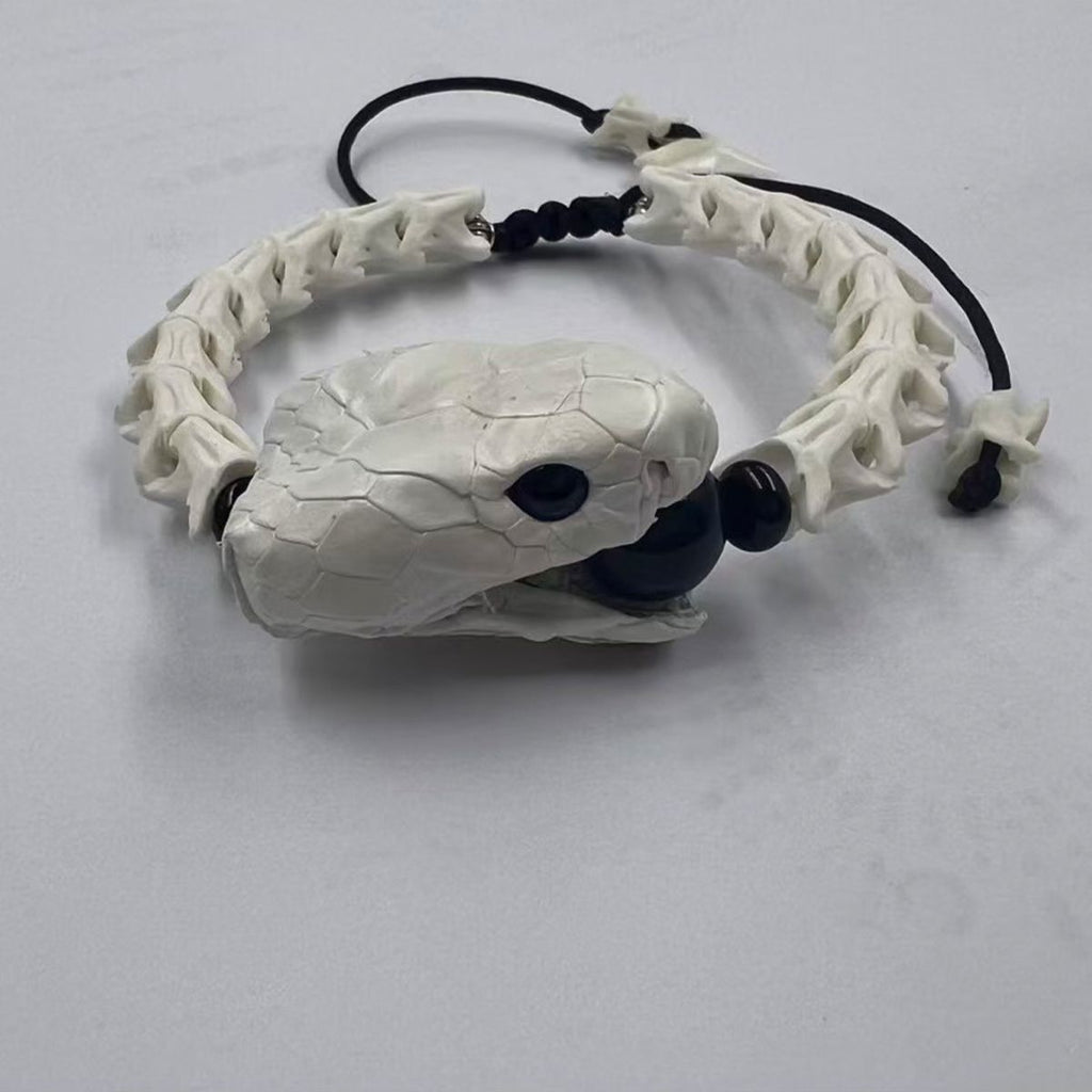 Premium Real Snake Bone Bracelet – Handcrafted Gothic & Tribal Jewelry