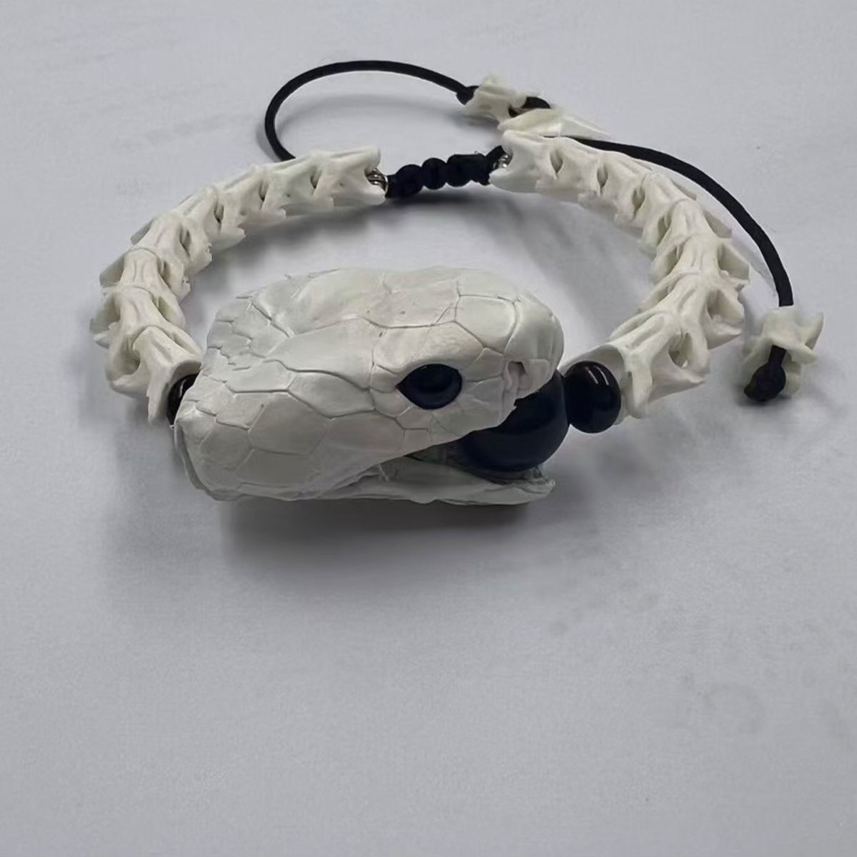 Premium Real Snake Bone Bracelet – Handcrafted Gothic & Tribal Jewelry
