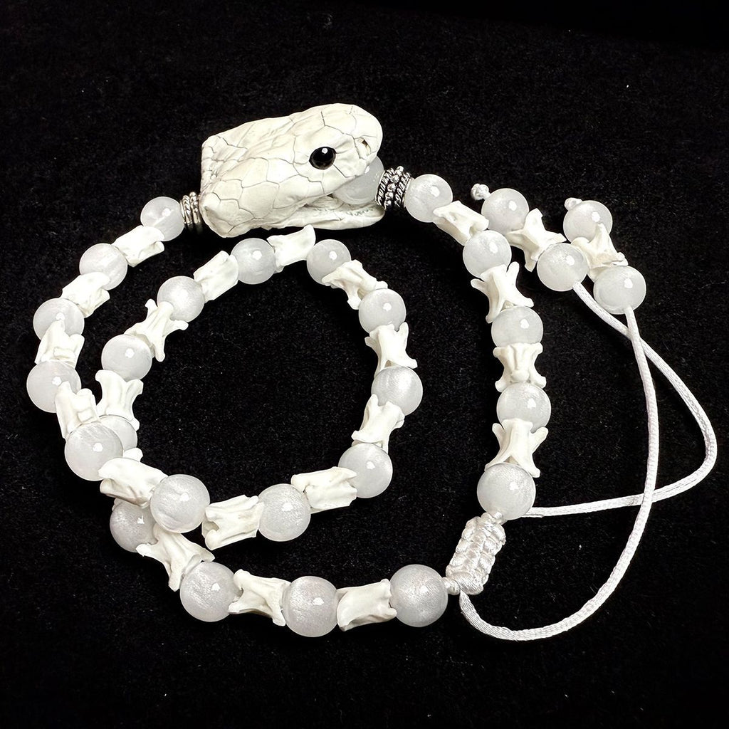 Handcrafted Real Bone Snake Bracelet – Spiritual Protection & Tribal Style