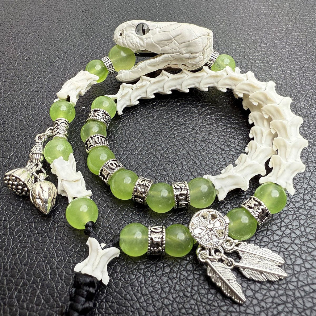 Authentic Snake Bone Wrist Bracelet – Handmade Gothic Statement Piece