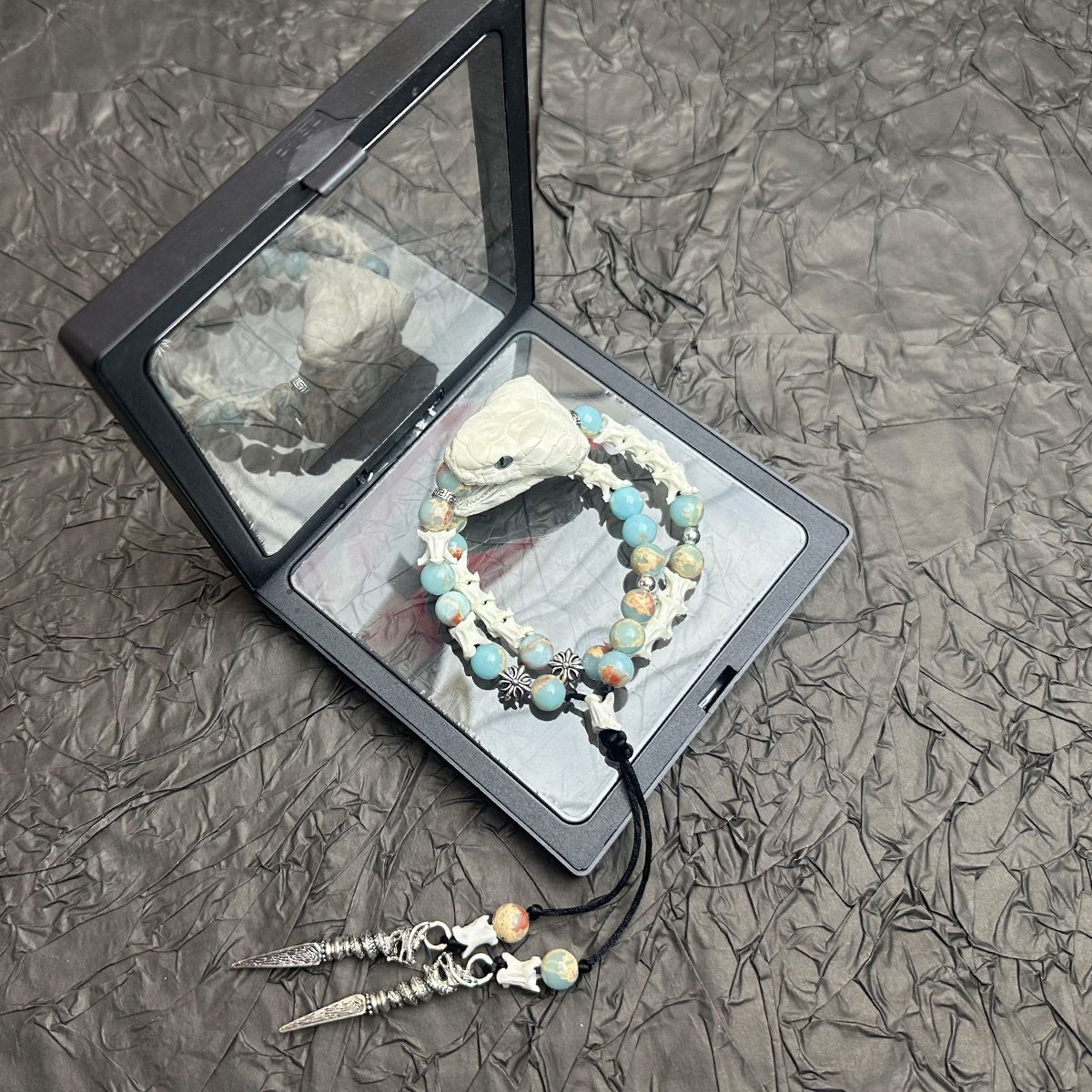 Real Snake Vertebrae Bracelet for Men & Women – Tribal Spiritual Amulet