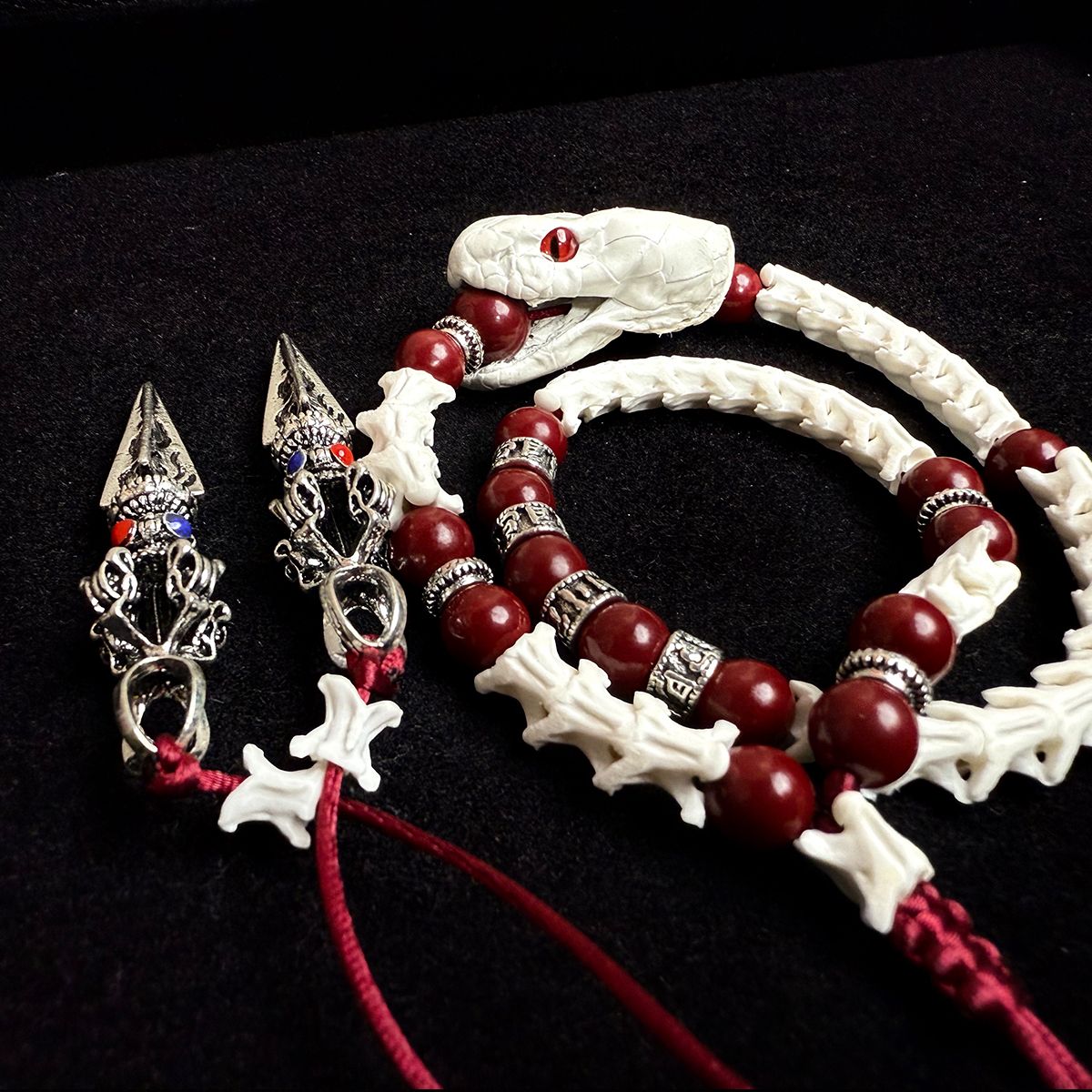 Real Snake Vertebrae Bracelet for Men & Women – Tribal Spiritual Amulet