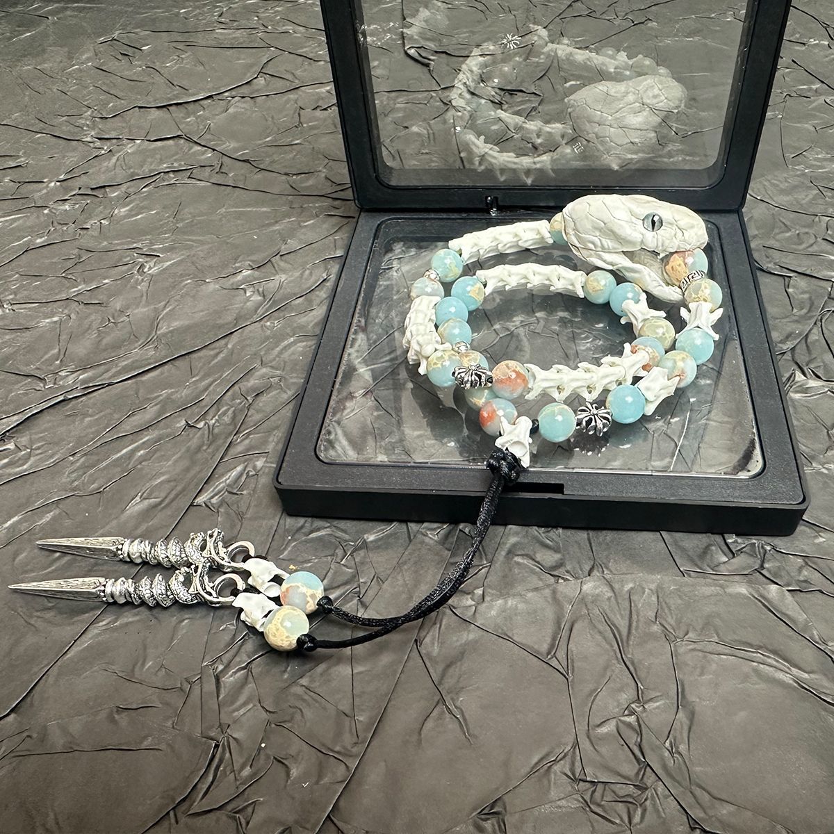 Real Snake Vertebrae Bracelet for Men & Women – Tribal Spiritual Amulet