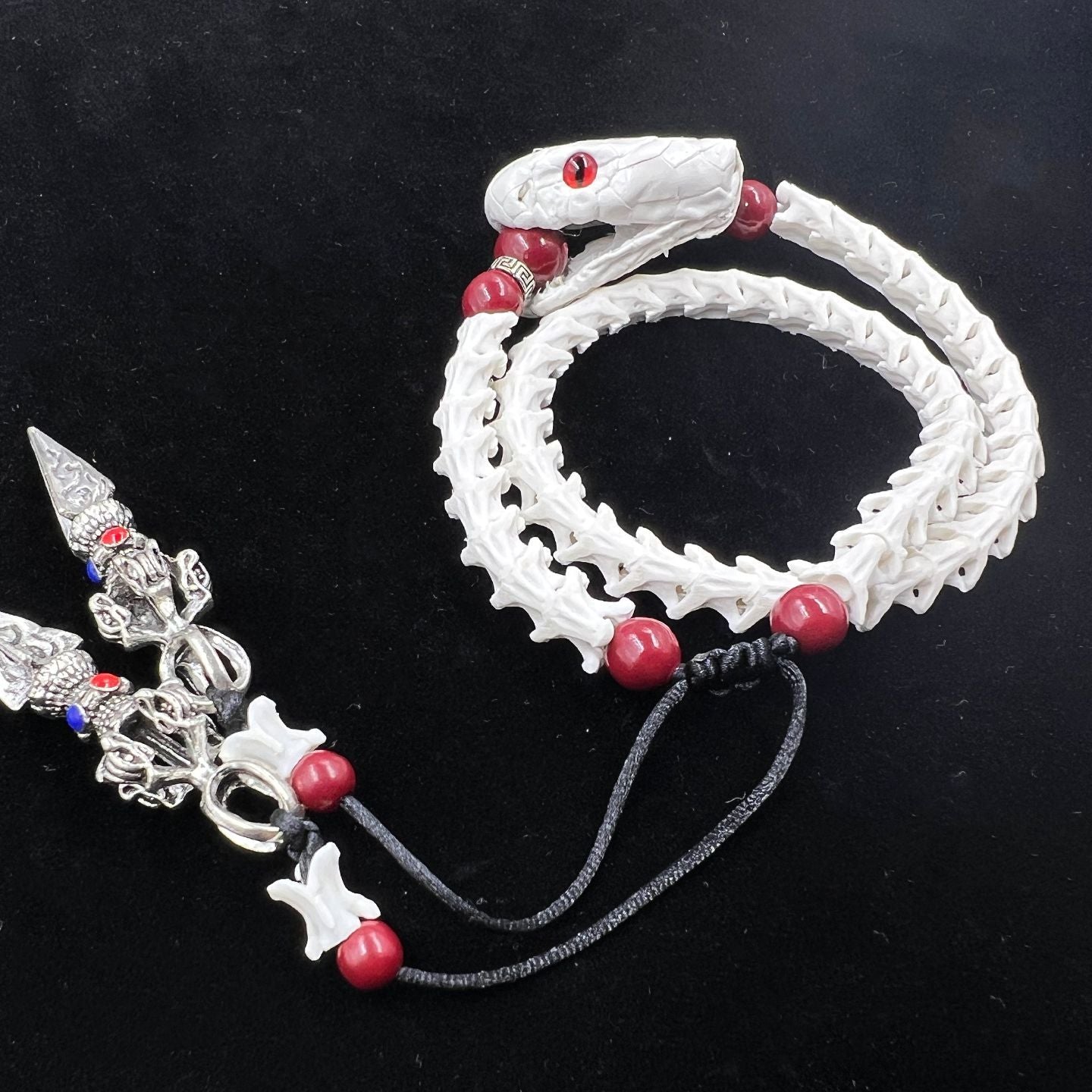 Wild Serpent Bone Bracelet – Real Vertebrae Protection Amulet