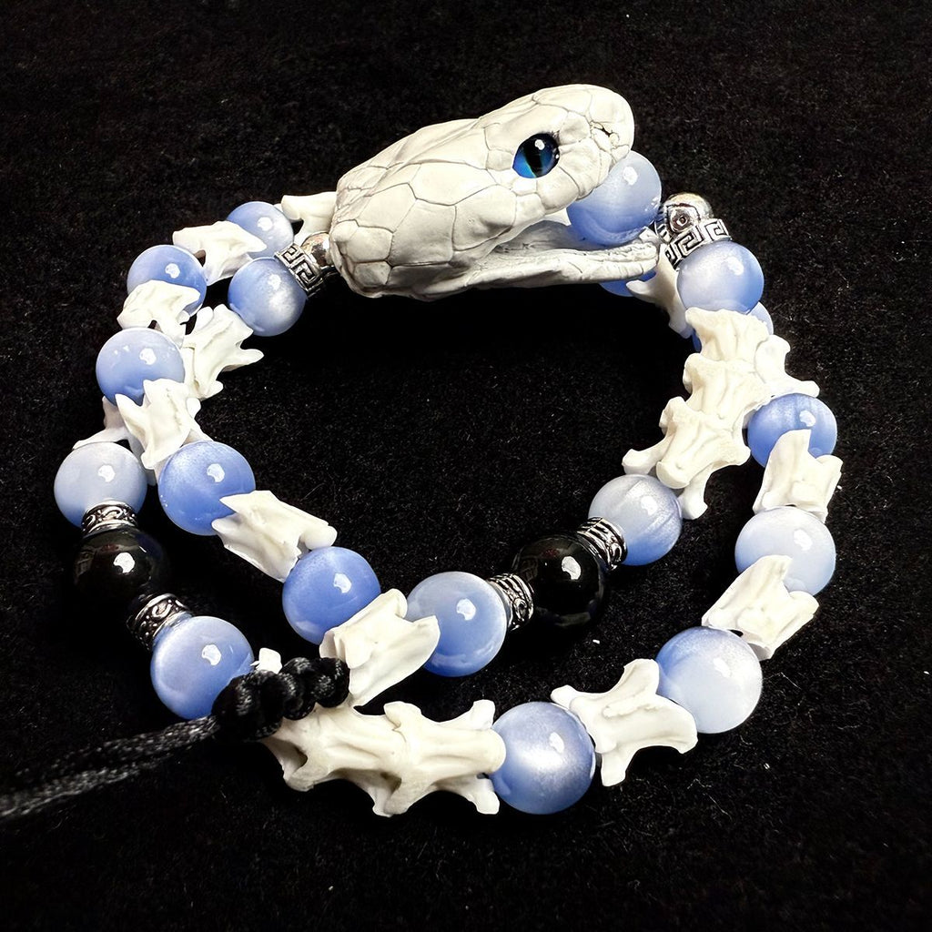 Gothic Real Snake Bone Bracelet – Handmade Serpent Spine Jewelry