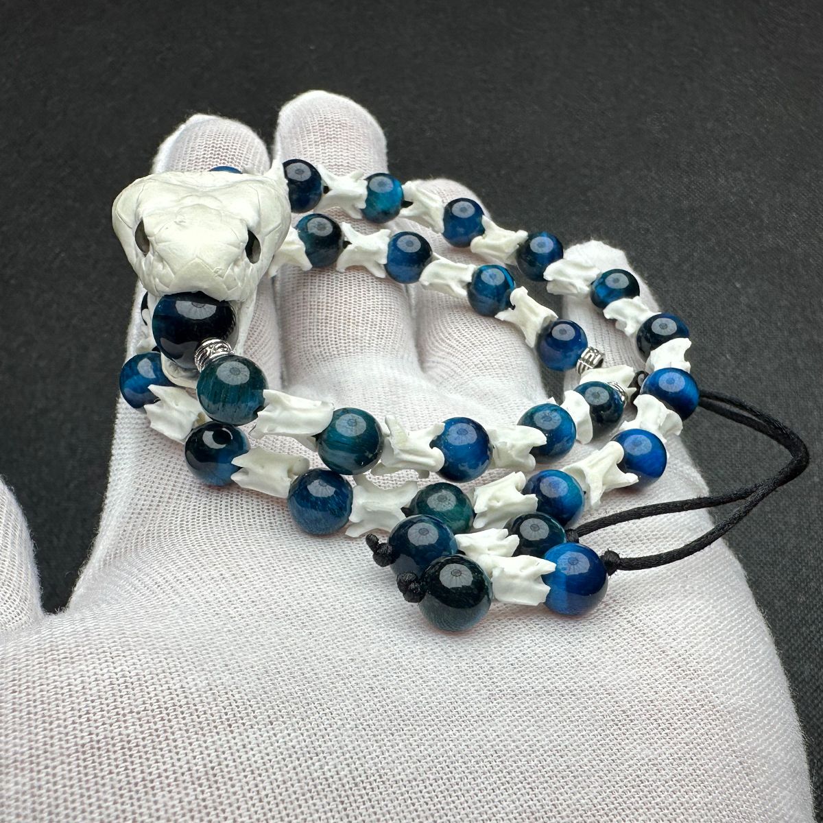 Genuine Snake Skeleton Bracelet – Unique Gothic Animal Bone Jewelry