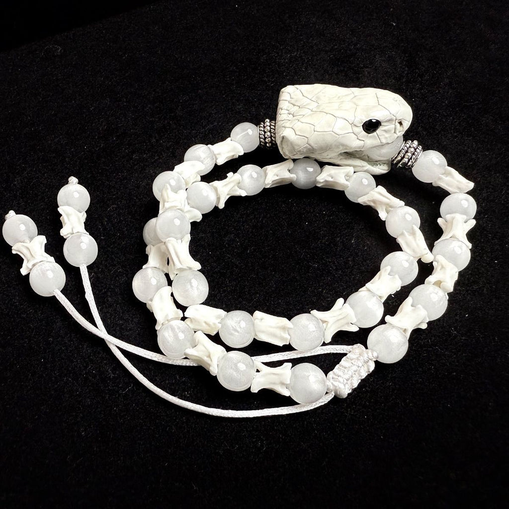 Handcrafted Real Bone Snake Bracelet – Spiritual Protection & Tribal Style