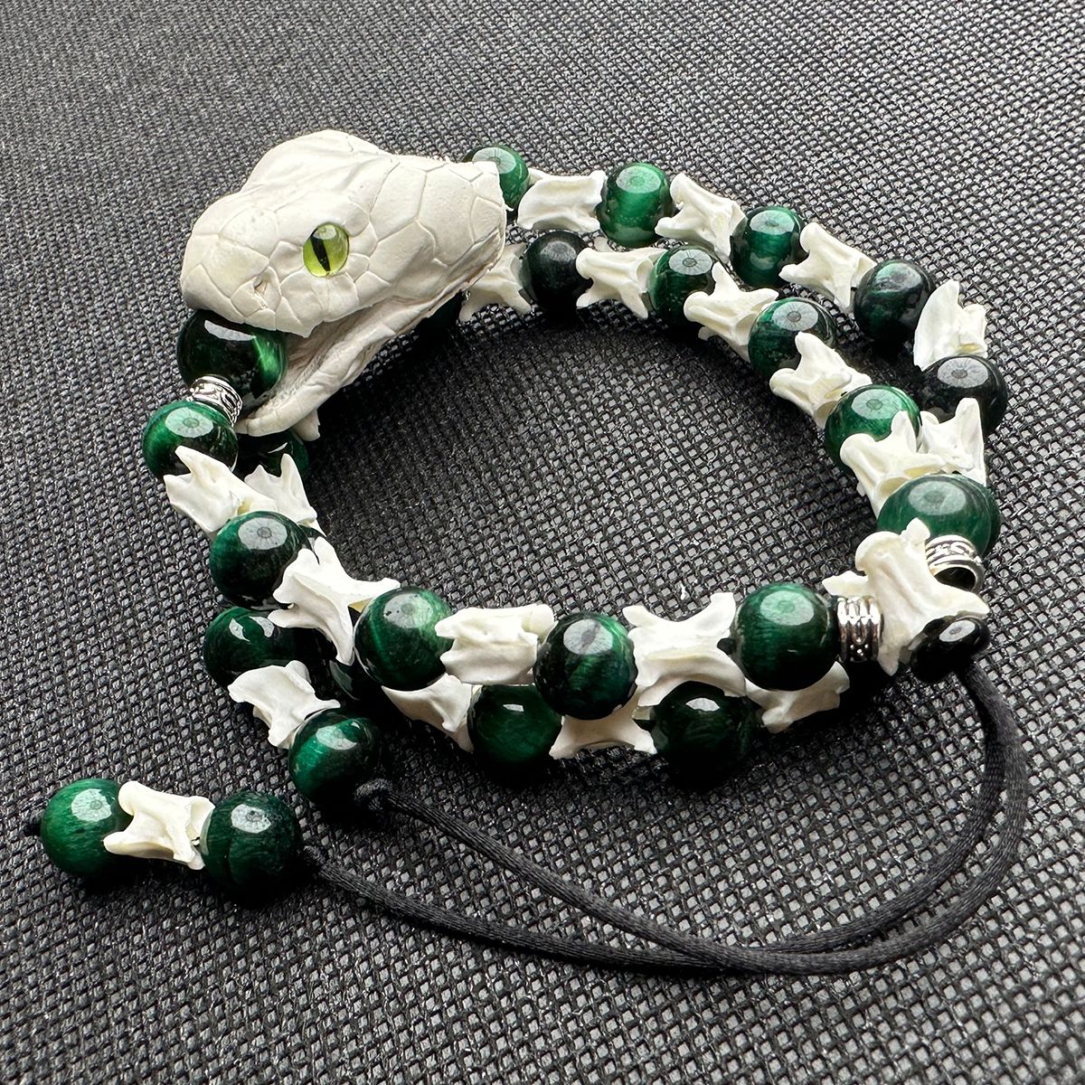 Genuine Snake Skeleton Bracelet – Unique Gothic Animal Bone Jewelry